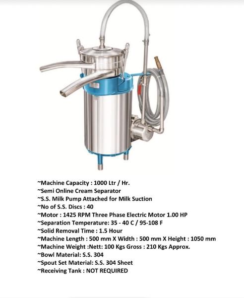 Cream separator machine